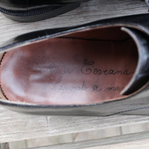 Black Genuine Eel Skin Derby, Handmade in Italy, Men's Size 8.5, GUC - Picture 10 of 15